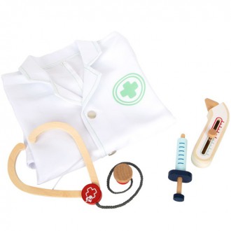 Dřevěné hračky - Malý doktor - Doktorský set s pláštěm (Small foot)