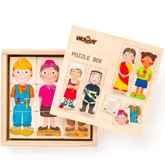 Puzzle a hlavolamy - Skládací obrázky - Lidé a povolání v krabičce (Woody)