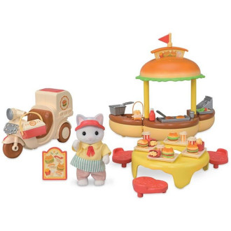 Ostatní hračky - Sylvanian Families - Obchod, Pojízdný stánek s hamburgery