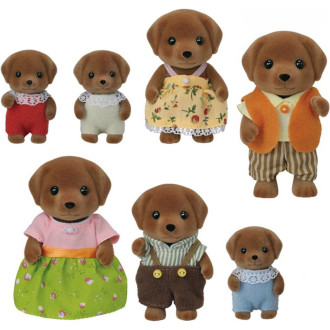 Ostatní hračky - Sylvanian Families - Rodina psů chocolate labradorů, 7ks