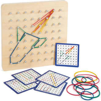 Dřevěné hračky - Motorická hračka - Gumičkové obrazky Geoboard (Small foot)