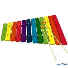 Hudba - Xylofon 12 tónů, celodřevěný barevný (Bino)