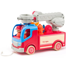 Tahací hračka - Auto hasič se zvuky a světlem (Woody)