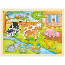 Puzzle na desce - Velké A3, Život na farmě, 48 dílků (Goki)