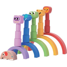 Kostky - Oblouky, Balanční duha se zvířátky (2Kids Toys)