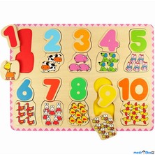 Puzzle výukové - Počítání a barvy na desce (Bigjigs)