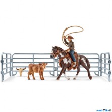 Schleich - Farma, Kovboj s lasem na koni a příslušenstvím